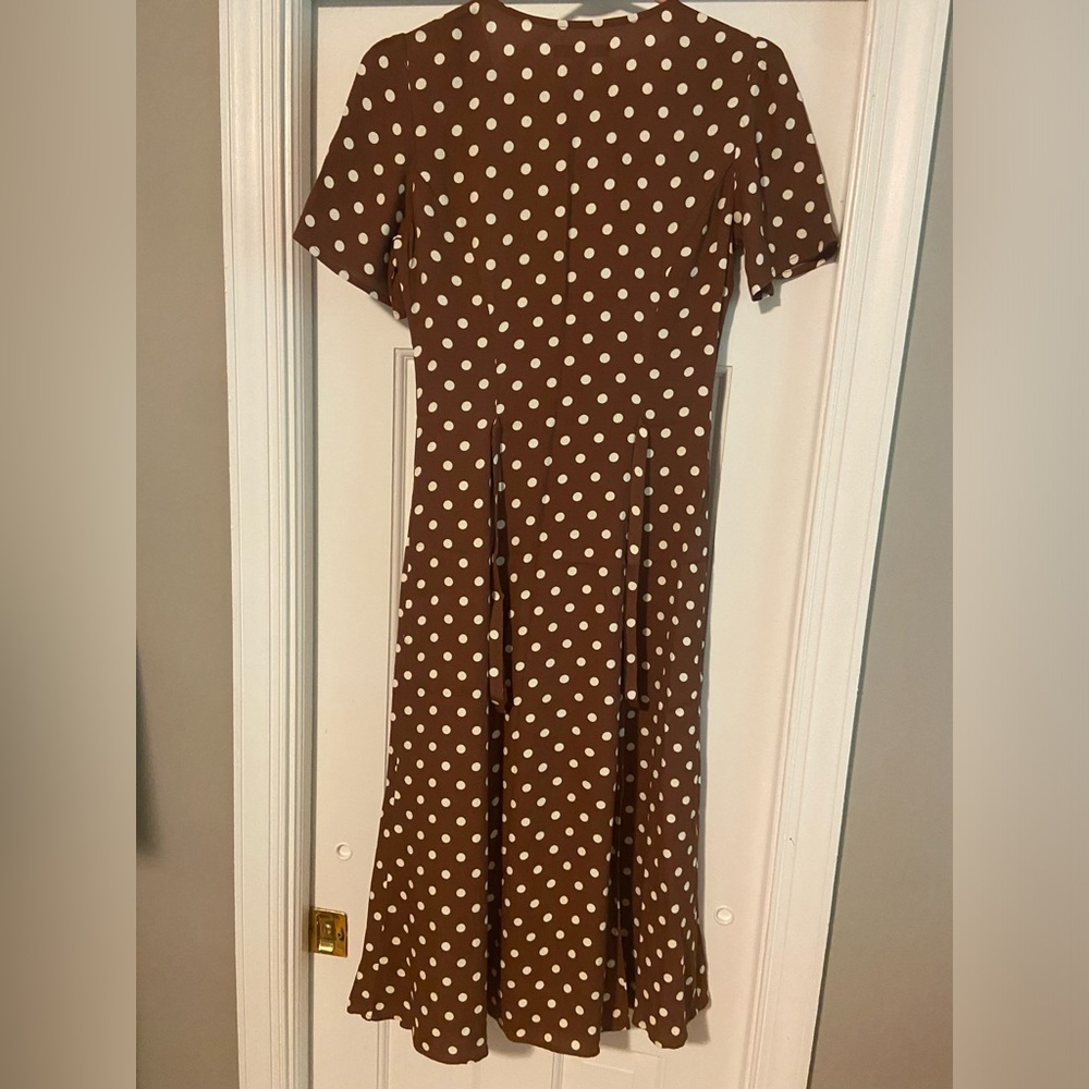 Reformation Brown Polka Dot Dress - Picture 4 of 5